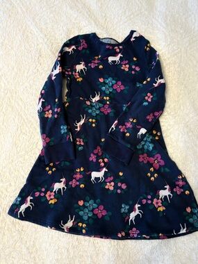 jumping beans Navy Floral Unicorn Fleece Top
